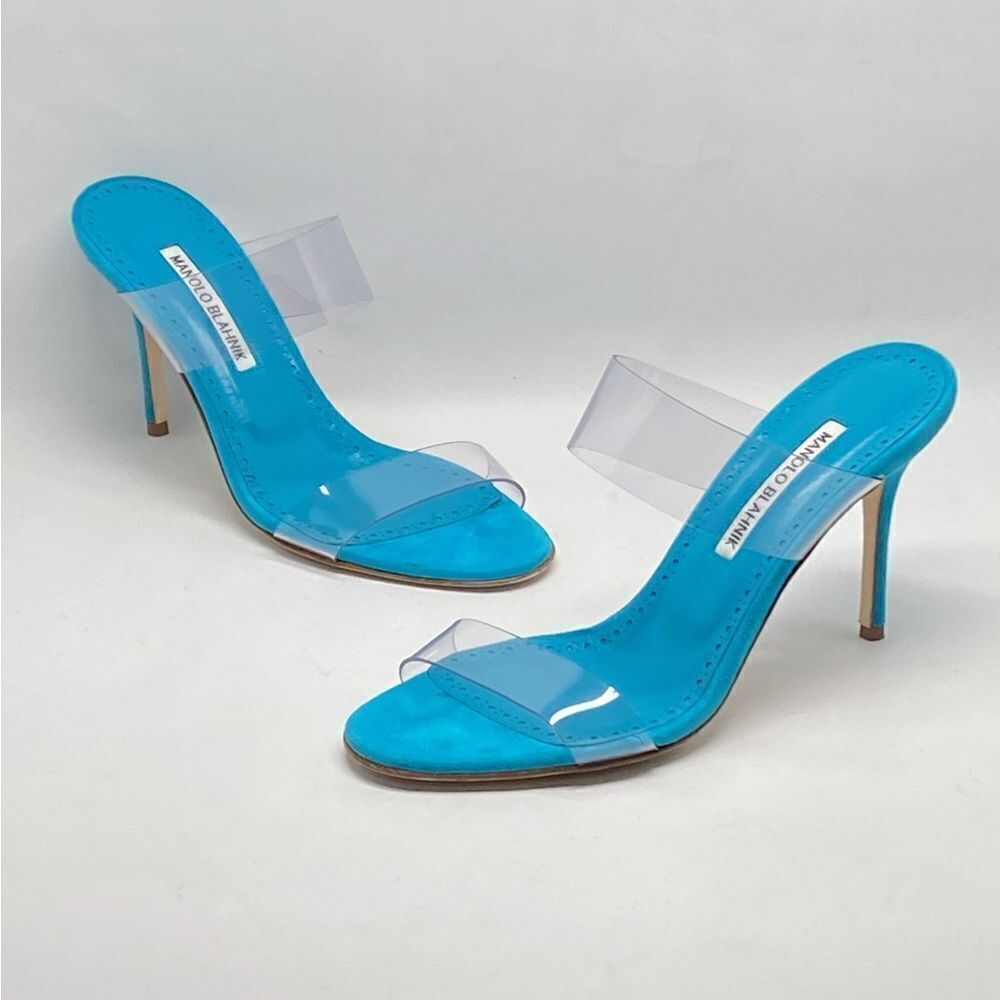 Manolo Blahnik Scolto 90MM PVC Mules size 38